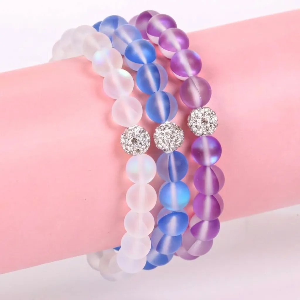 Neues Chinesisches Naturstein Kristall Perlenarmband Mattiertes Aurora Retro Strass Charm Armband Mode Schmuck Für Damen Herren