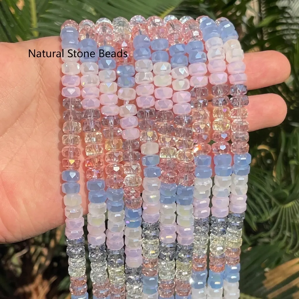 5x8mm Multicolor Faceted Artificial Crystal Glass Abacus Beads Loose Spacer Beads For DIY Jewelry Making Bracelet Necklace