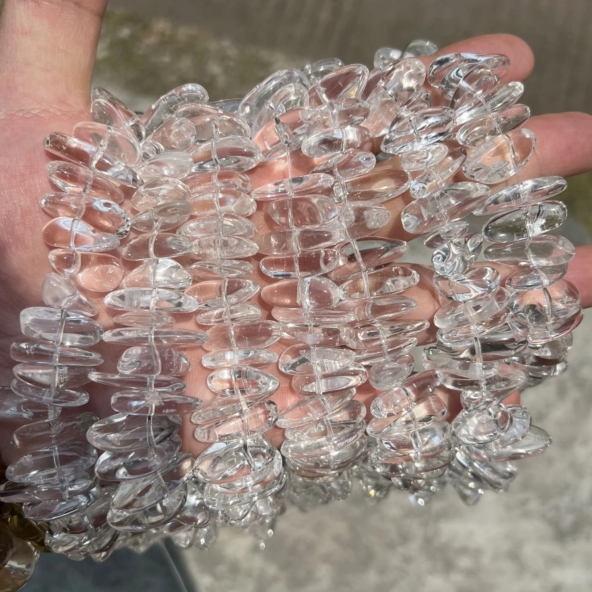 Natuurlijke Braziliaanse Bergkristal Onregelmatige Platte Staaf Kralen Voor DIY Sieraden Maken Helder Kwarts Vrije Vorm Voor Handgemaakte Accessoires