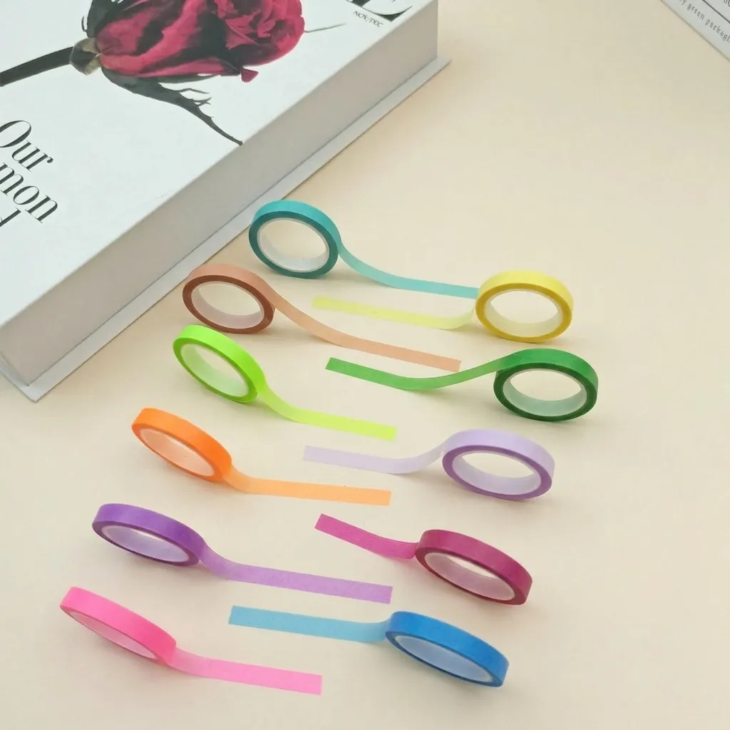 Notas Adhesivas Transparentes de PET Color Macarrón Fluorescente Ultrafinas para Estudiantes Pestañas de Índice de Lectura Marcadores de Tiras Largas Cinta Adhesiva