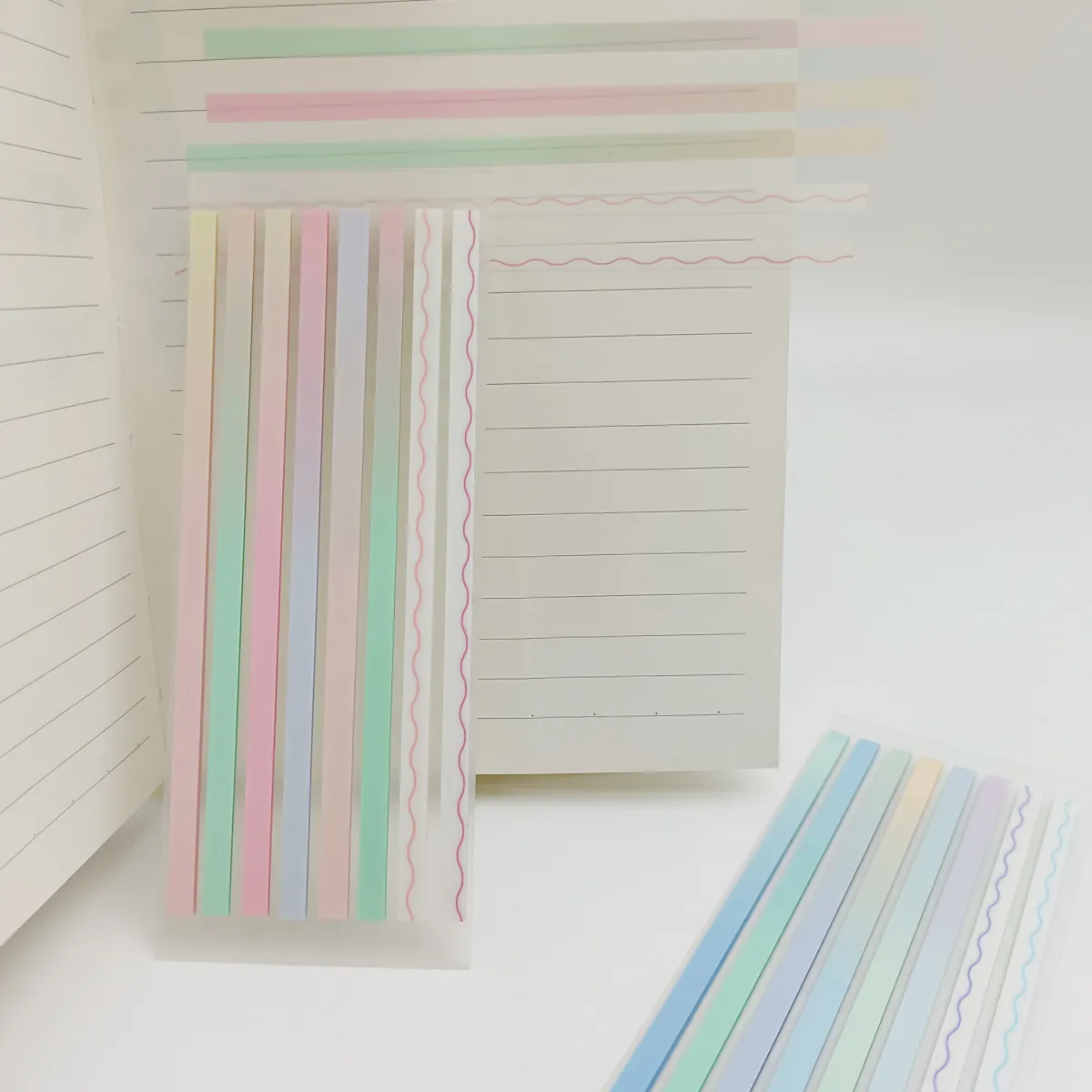 Onglets d'Index en PET Transparent Vintage Dégradé Notes Autocollantes Longues et Minces pour Lecture Marquage Étudiants Fournitures de Bureau