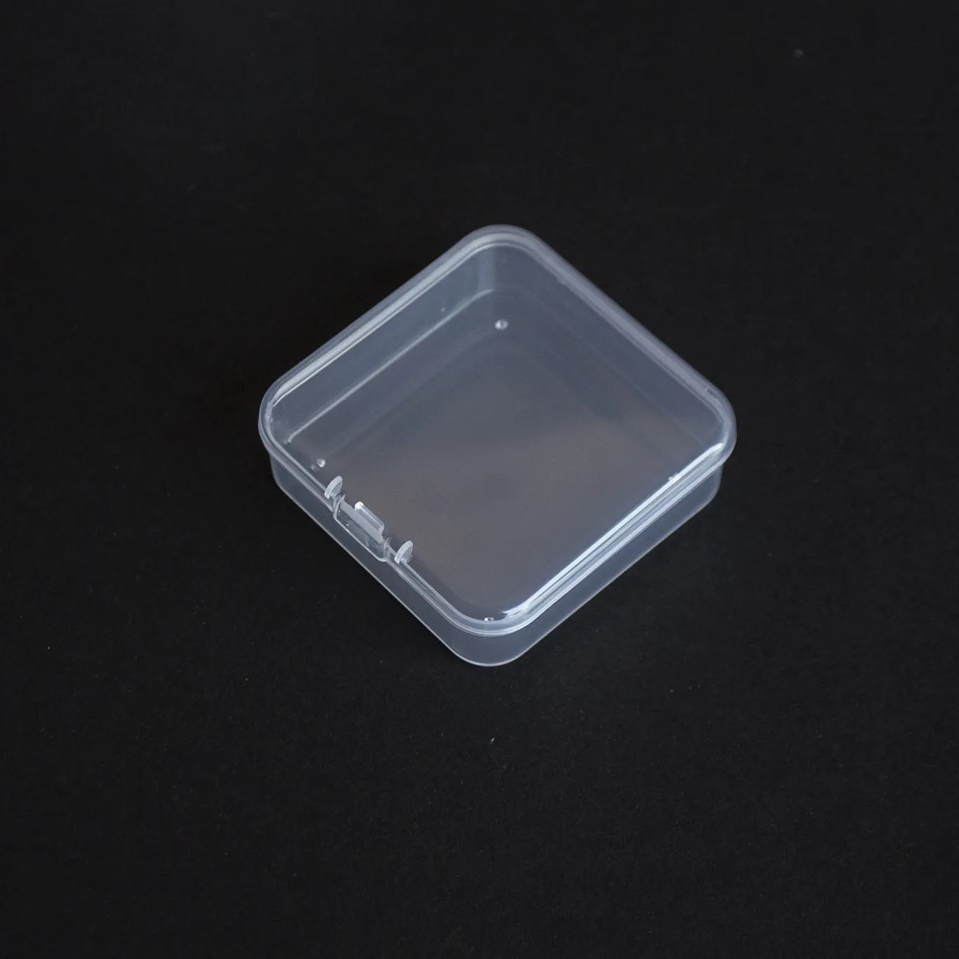 Transparent Square PP Plastic Storage Box With Lid Small Clear Packaging Case For Jewelry Hardware Parts Organization