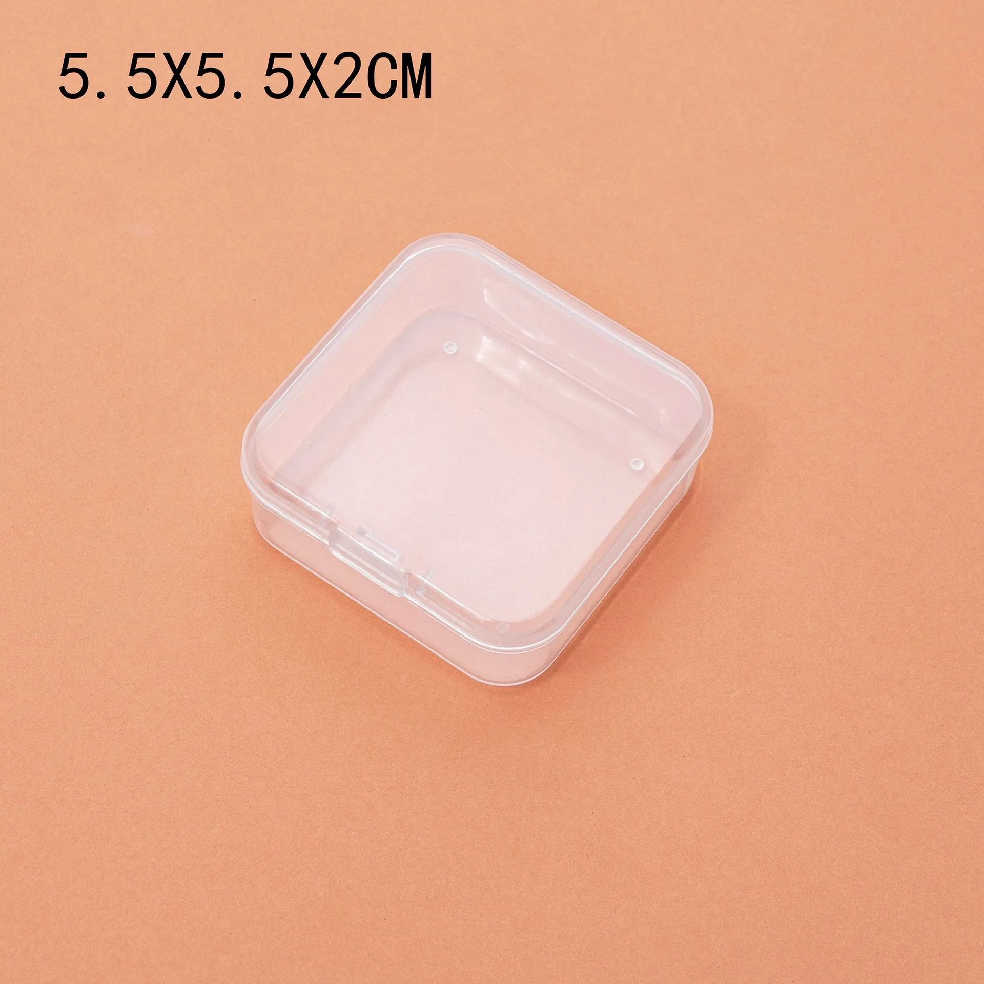 Square Transparent PP Plastic Storage Box Mini Jewelry Case Portable Flip Top Earplug Organizer Small Parts Packaging Box