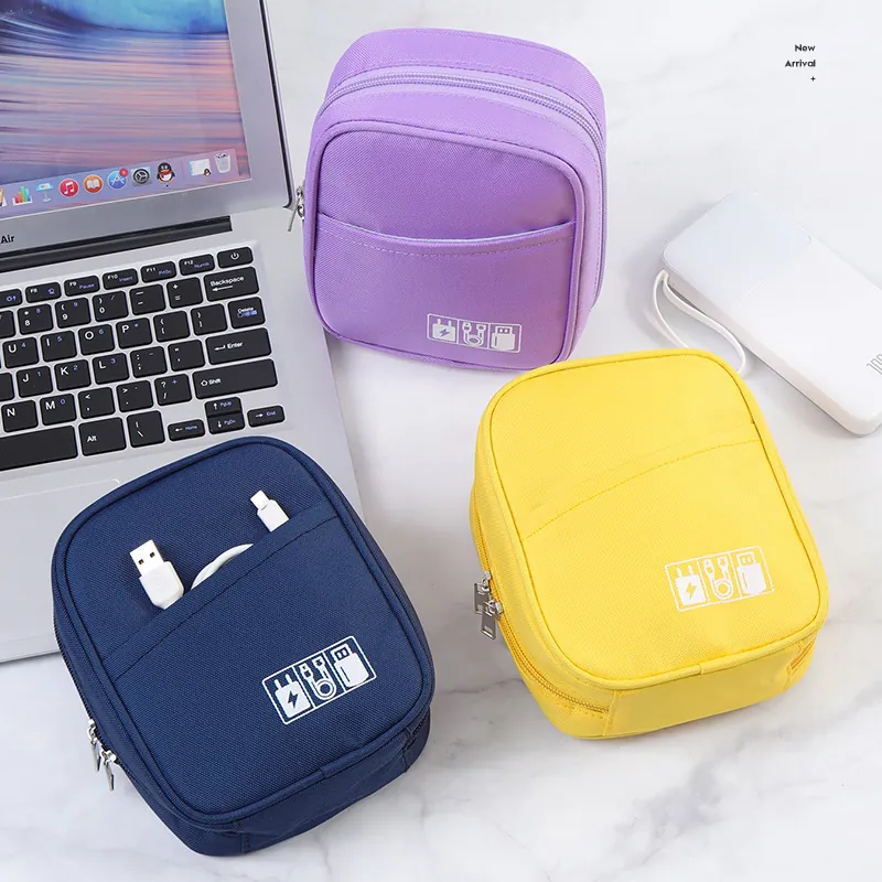 Portable Oxford Cloth Travel Digital Accessories Organizer Bag Shockproof Electronics Storage Pouch For Cables Charger Headset