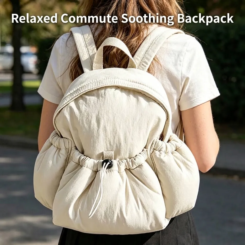 Minimalist Lightweight Quilted Drawstring Backpack For College Students Men Women Fashion Commuter Outdoor Travel Bag Expandable School Backpack
