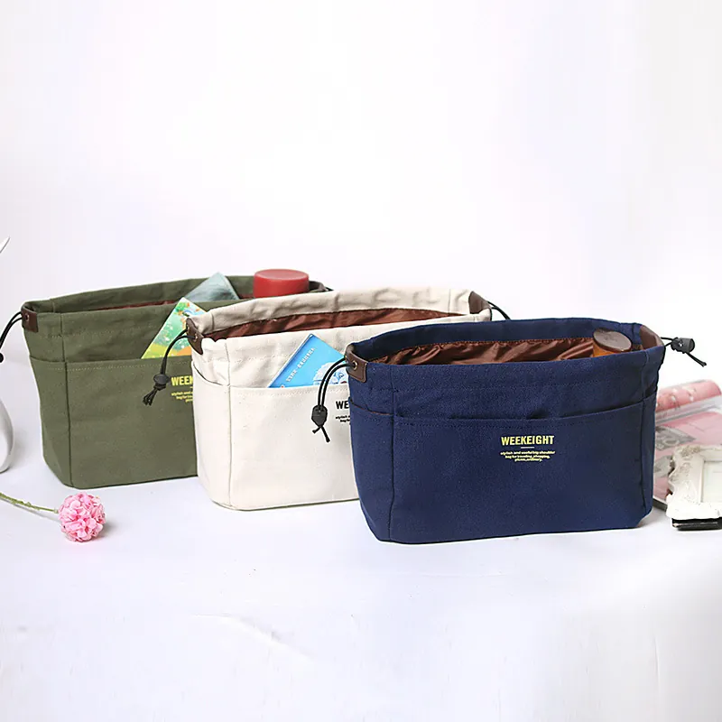 Organisateur de Sac à Cordon en Tissu Oxford Multi-poches Insert de Sac dans le Sac Grande Capacité Pochette de Rangement de Voyage