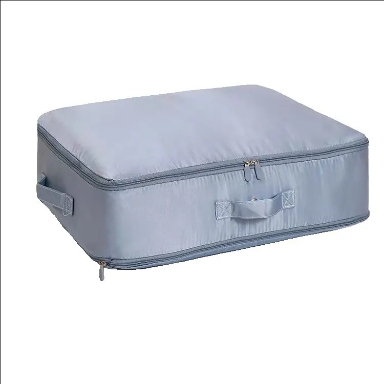 Expandable Sateen Duvet Storage Bag Compressed Packing Organizer For Bedding Clothing Moving Travel Large Capacity Portable Double Zipper