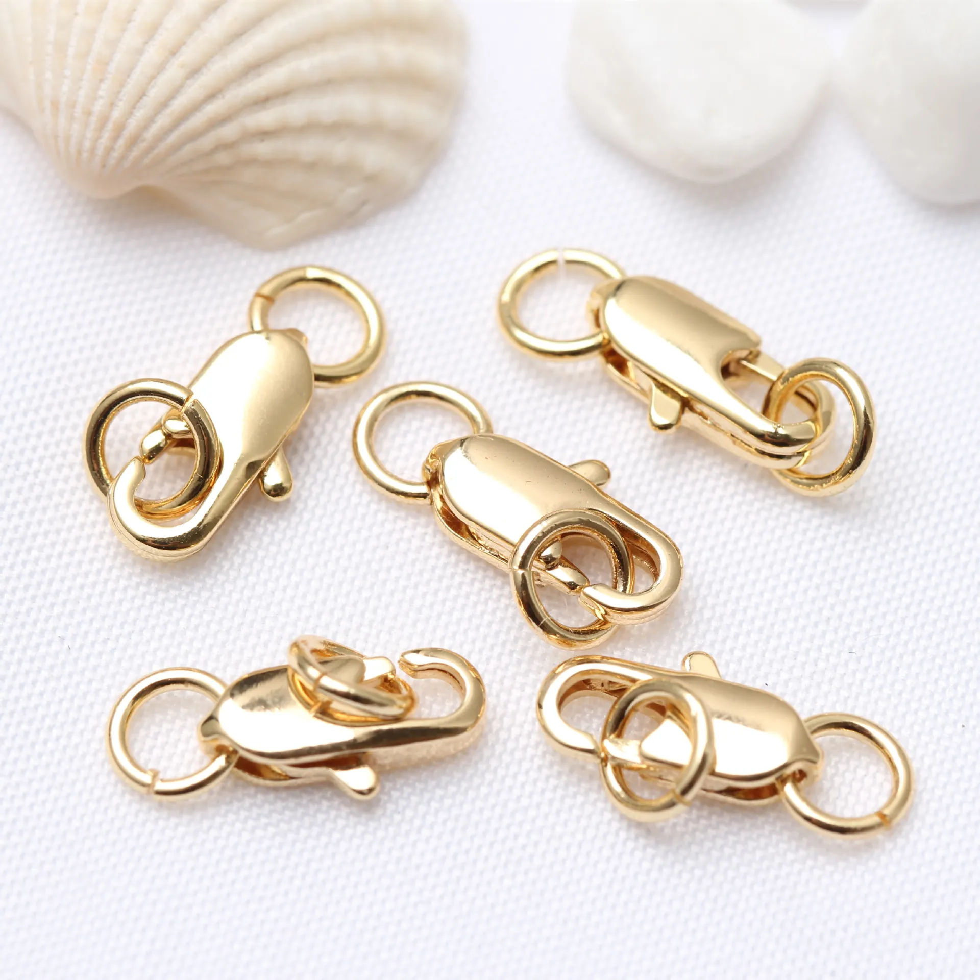 Fermoir Mousqueton Queue de Poisson en Cuivre Rempli d'Or 14K 18K Fermoir de Connexion pour Collier Bracelet DIY Fournitures de Bijoux