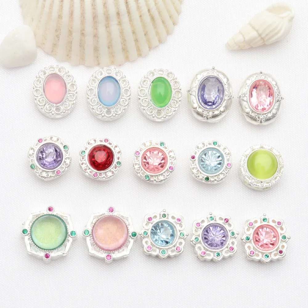 Copper Matte Silver Plated Artificial Stone Rhinestone Spacer Beads For DIY Bracelet Jewelry Making Findings Component Accessory