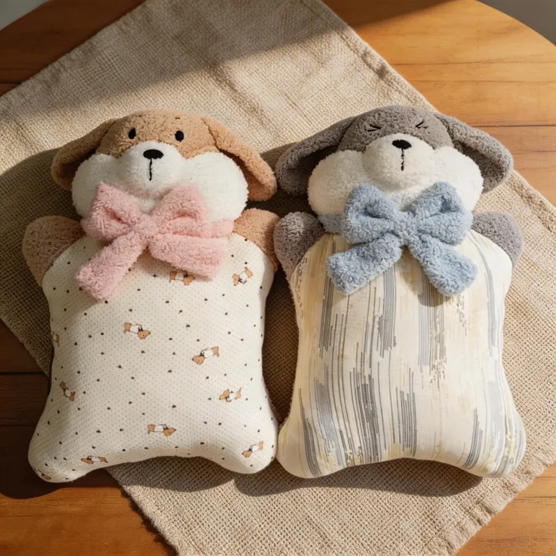 Cute Cartoon Dog Plush Throw Pillow With Blanket Soft Puppy Stuffed Animal Cushion Home Decor Birthday Gift For Kids Girlfriend Polyester