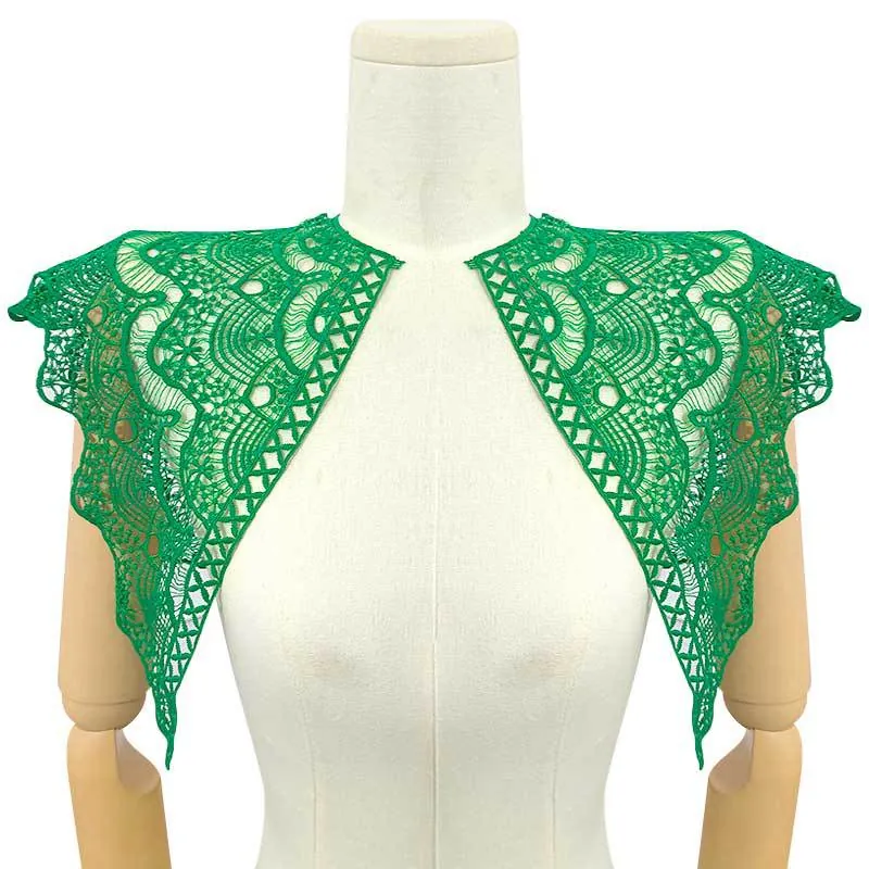 Milk Silk Embroidered Lace Faux Collar Hollow Out Floral Apparel Trim For DIY Wedding Dress Clothing Accessories