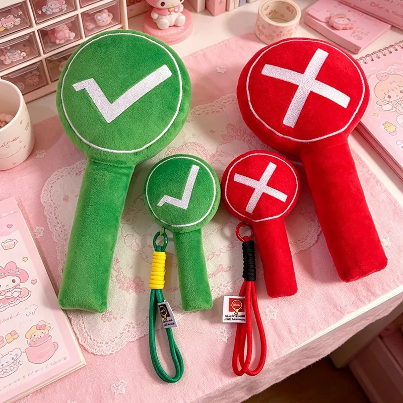 Creative Handheld Plush Indicator Sign Check Cross Props For Travel Vlogging Food Review Photography Props Decorative Plush Toy