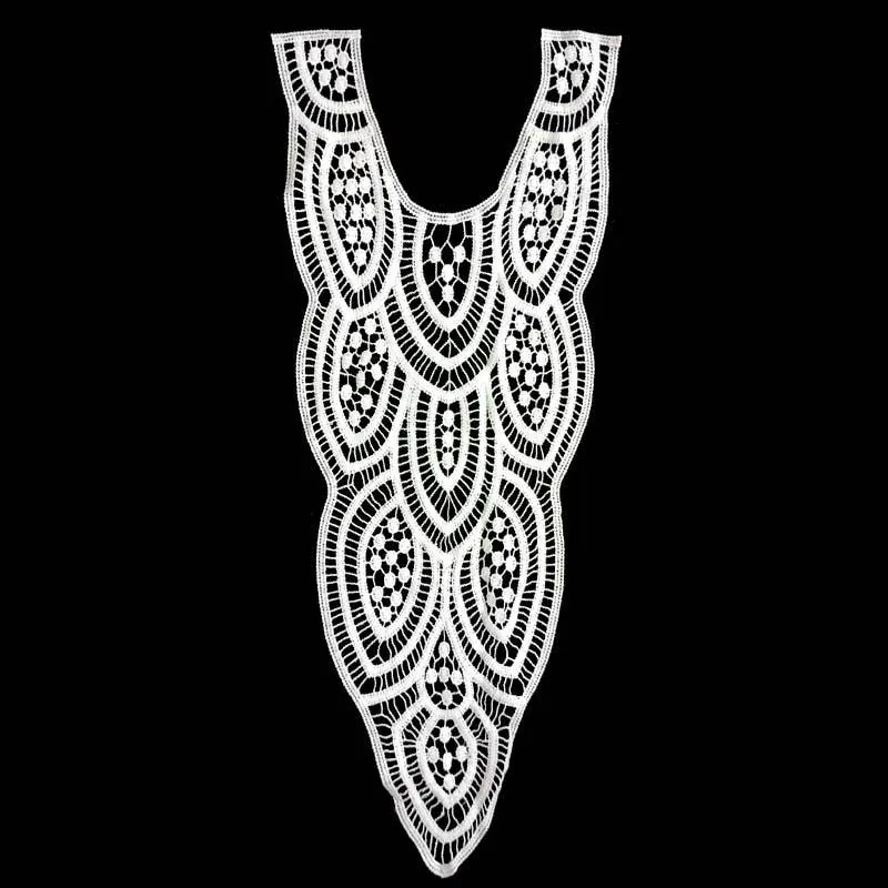 Milk Silk Water Soluble Embroidery Lace False Collar Hollow Out Floral Applique DIY Clothing Accessory White Patch