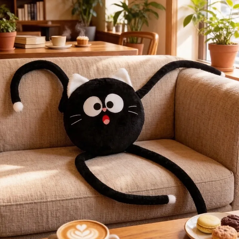 Long Limb Funny Cat Plush Toy Surprised Kitten Stuffed Animal Pillow Sofa Cushion Soft Home Decor Doll Gift For Kids Adults