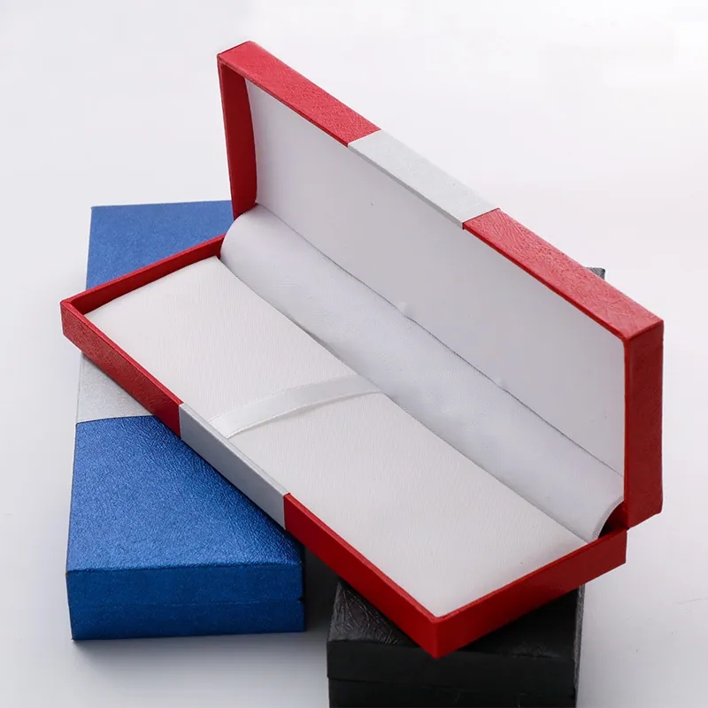Rectangular Flip Top Plastic Pen Gift Box For Fountain Pen Hard Case Storage Box Business Gift Packaging Red Black Blue