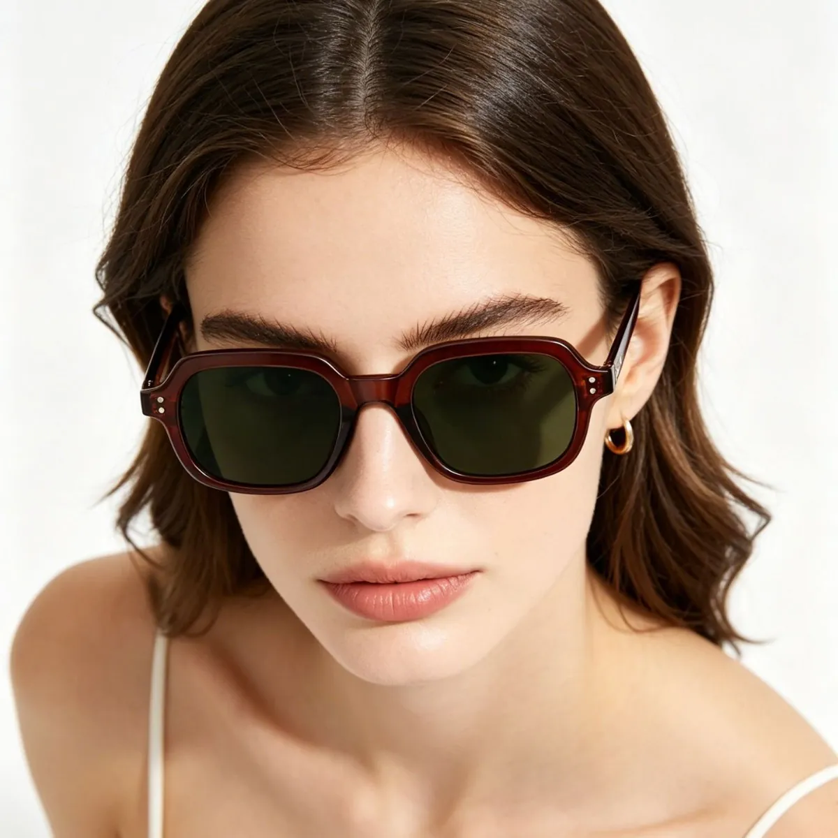 Unisex Retro Square Sunglasses Propionic Acid Insert Core UV400 Protection Small Frame High-end Fashion Eyewear For Men Women