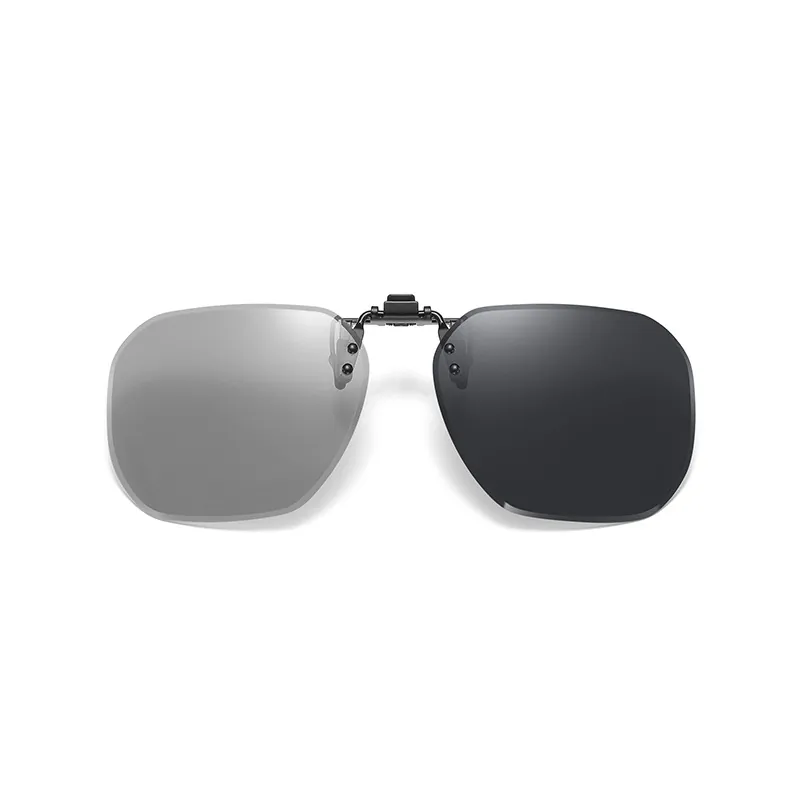 Clip para Gafas de Sol Polarizadas Abatibles Sin Montura Polígono UV400 Lentes TAC Conducción Visión Nocturna Unisex