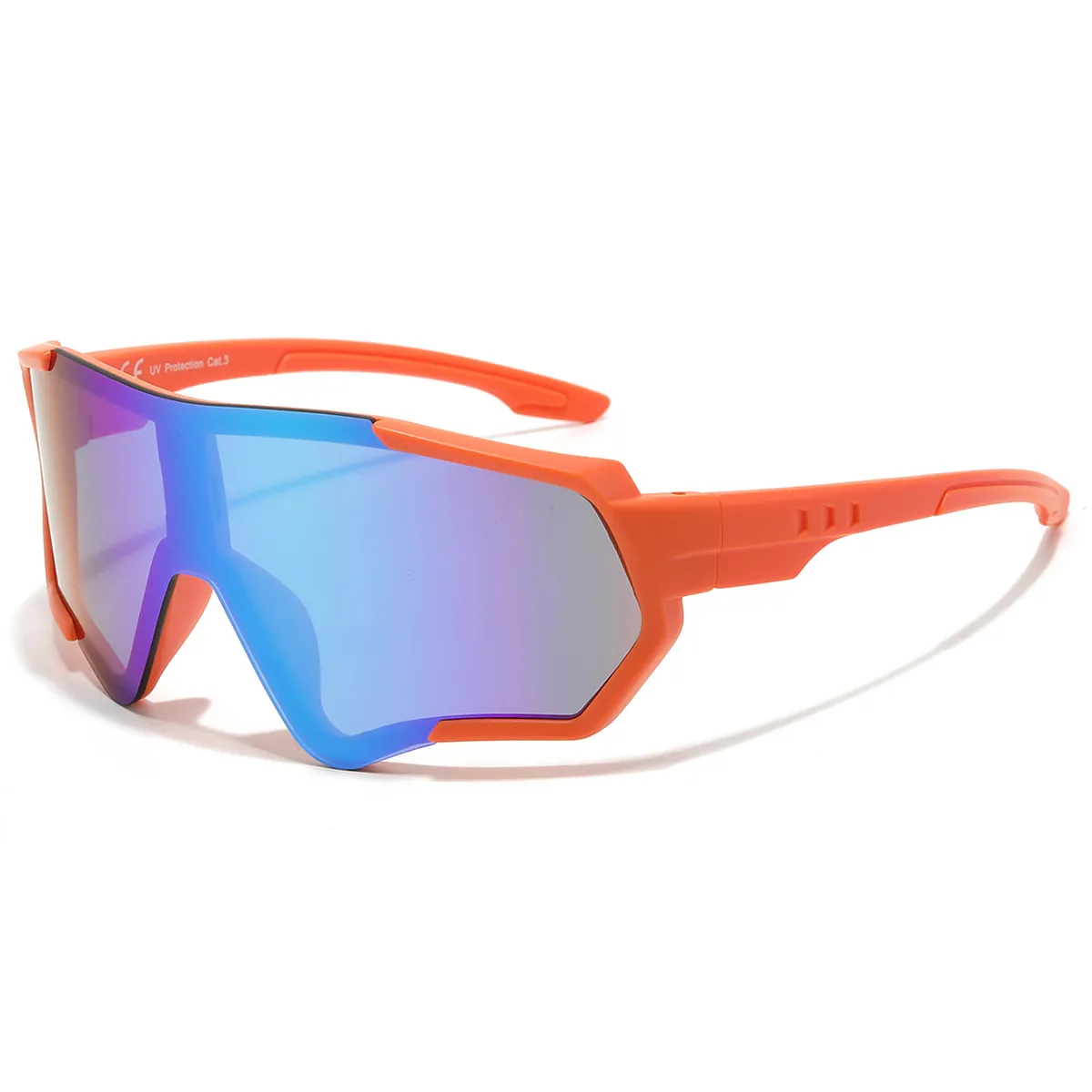 Sports Cycling Sunglasses For Men Women Oversized One-Piece Colorful Lenses UV400 Protection PC Frame Outdoor Riding Goggles