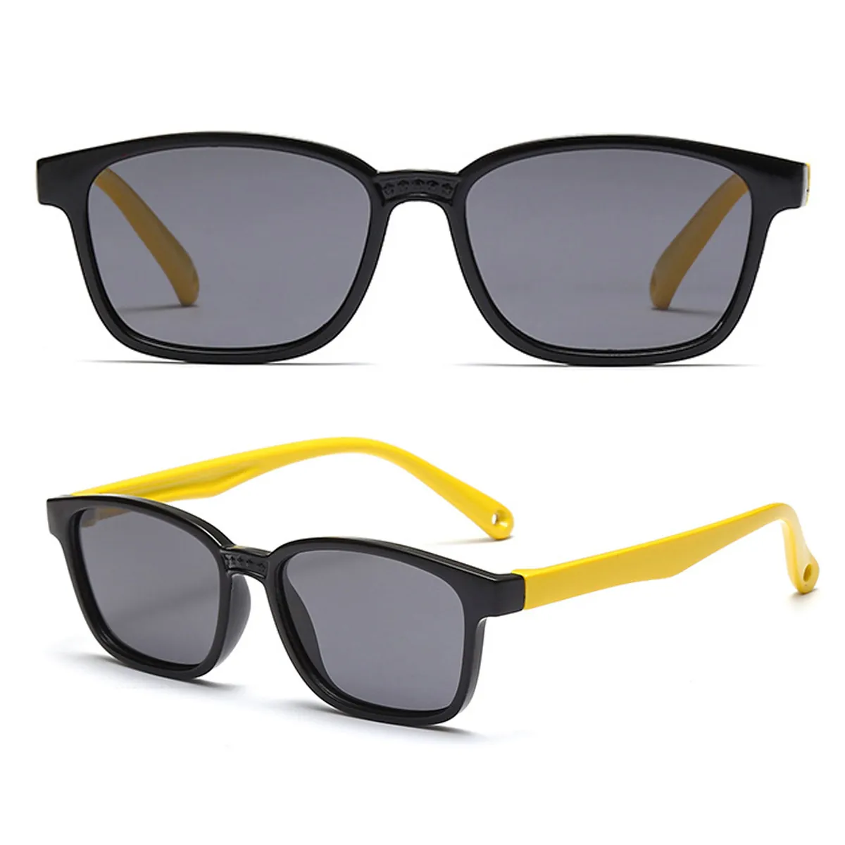Retro Quadratische Kinder Polarisierte Sonnenbrille UV400 Schutz Weicher TPEE Rahmen TAC Linse Mode Brille Jungen Mädchen
