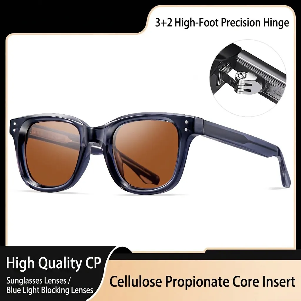 Fashion Square Sunglasses For Men Women Cellulose Propionate PC Frame UV400 Protection Oversized Sunglasses Stylish Eyewear Unisex
