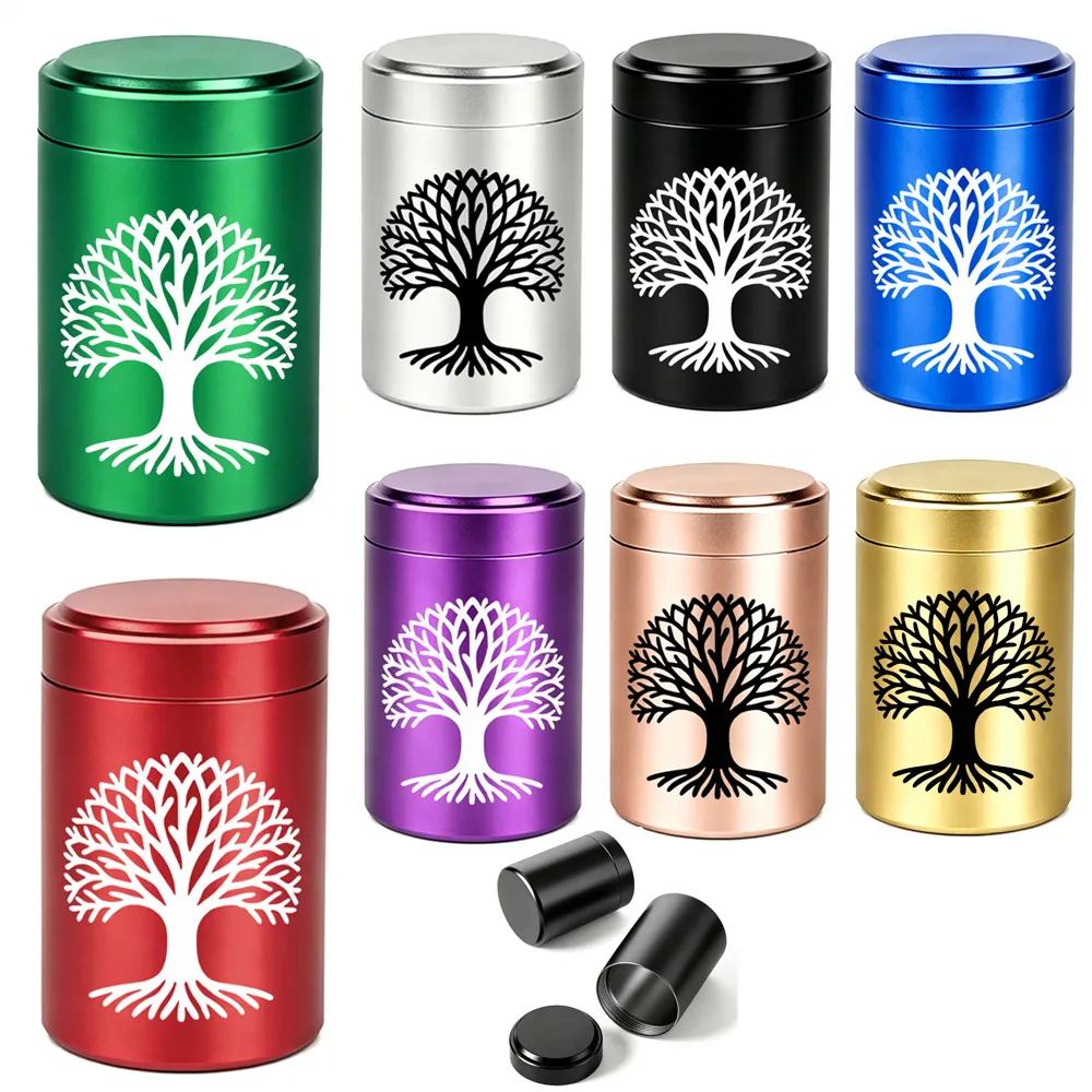 Mini Aluminum Alloy Keepsake Urn For Human Ashes Or Pet Waterproof Cremation Jar With Tree Of Life Pattern Memorial Pot