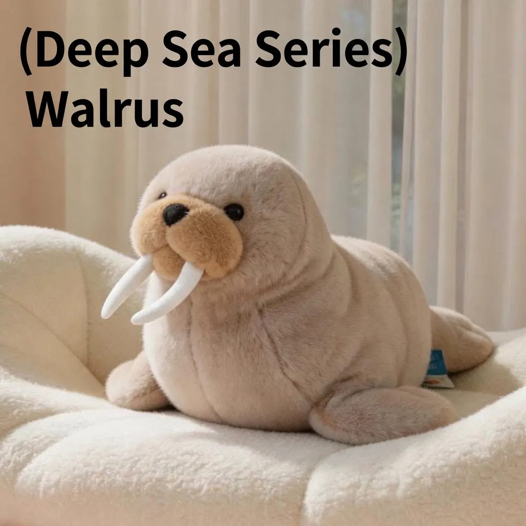 Realistic Walrus Plush Toy Soft Stuffed Sea Animal Simulation Seal Doll Home Decor Pillow Deep Sea Series Gift For Kids
