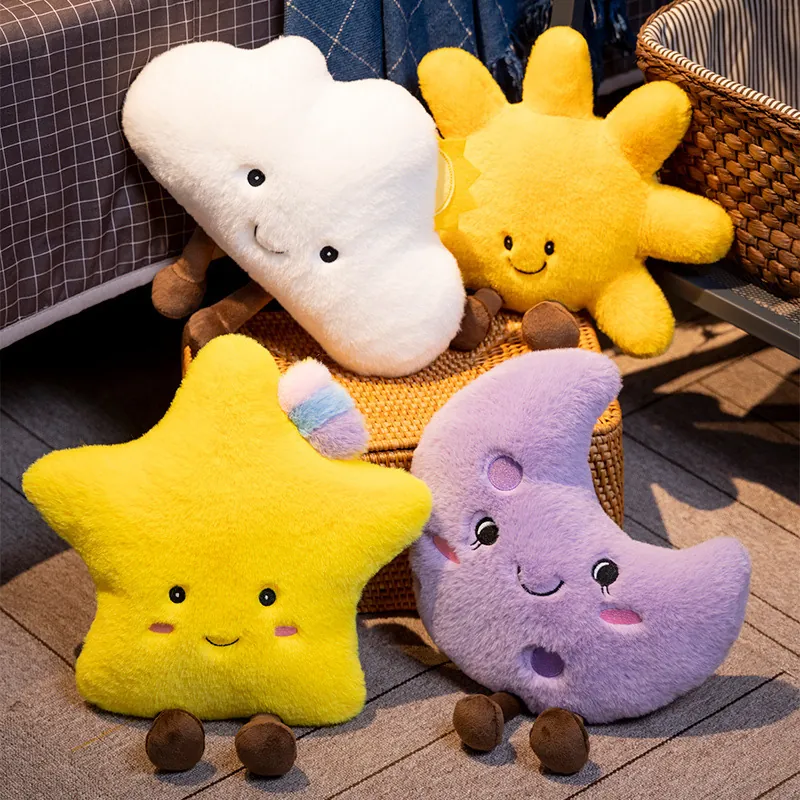 Nordic Ins Style Sun Moon Star Cloud Plush Pillow Cartoon Soft Stuffed Sky Series Cushion Decorative Throw Pillow For Home Room