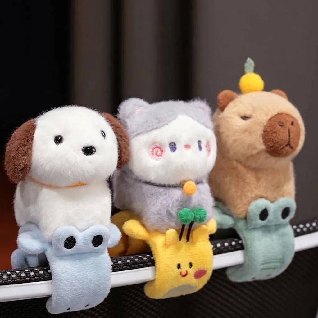 Cartoon Animal Plush Slap Bracelet Soft Stuffed Toy Lion Panda Capybara Tiger Cute Wristband For Kids Party Gift