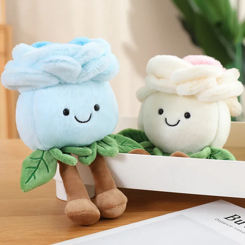 Scented Rose Plush Toy Cute Anthropomorphic Flower Stuffed Animal With Embroidered Smile And Long Legs Valentine Birthday Gift Home Decor