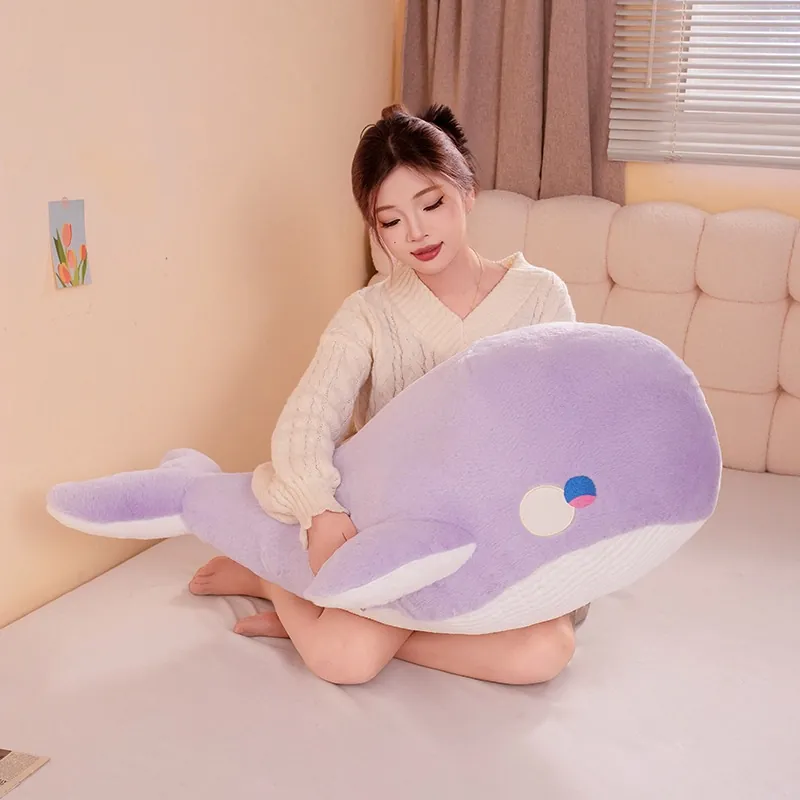 Whale Plush Toy Soft Stuffed Animal Kawaii Whale Sleeping Pillow For Bed Home Decoration Gift For Kids Adults