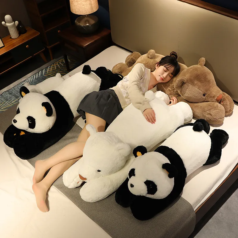 Soft Plush Teddy Bear Panda Polar Bear Pillow Stuffed Animal Toy Large Lying Plushie For Sleeping Women Home Decor