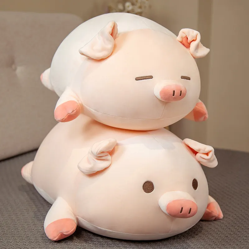 Süße Rosa BoBo Schwein Plüschtier Weiches Stofftier Liegende Pose Schlafzimmer Kissen Für Kinder Erwachsene Home Dekor Geschenk