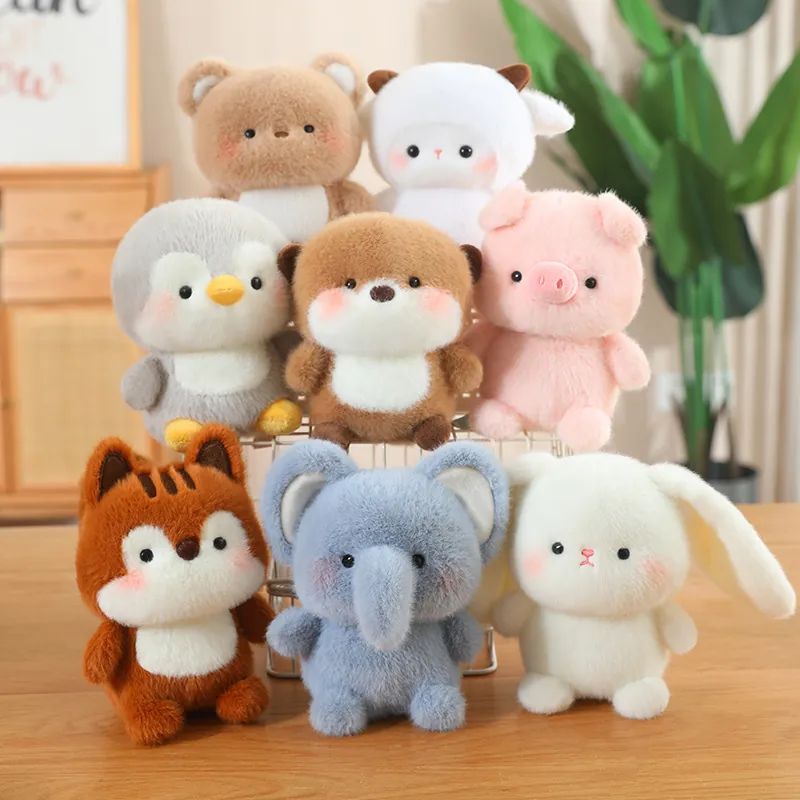 Simpatico Animale Peluche Orsetto Elefante Maialino Ornamento da Scrivania Morbida Bambola Curativa per Bambini Adulti Regalo Decorazione Casa Ufficio