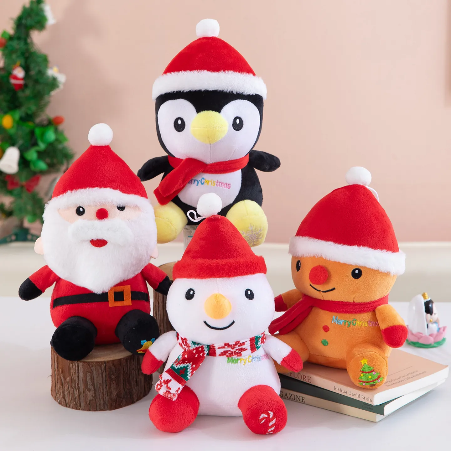 Weihnachten Plüschtier Weihnachtsmann Schneemann Pinguin Lebkuchenmann Weiche Stoffpuppe Feiertagsgeschenk Heimdekoration Für Kinder