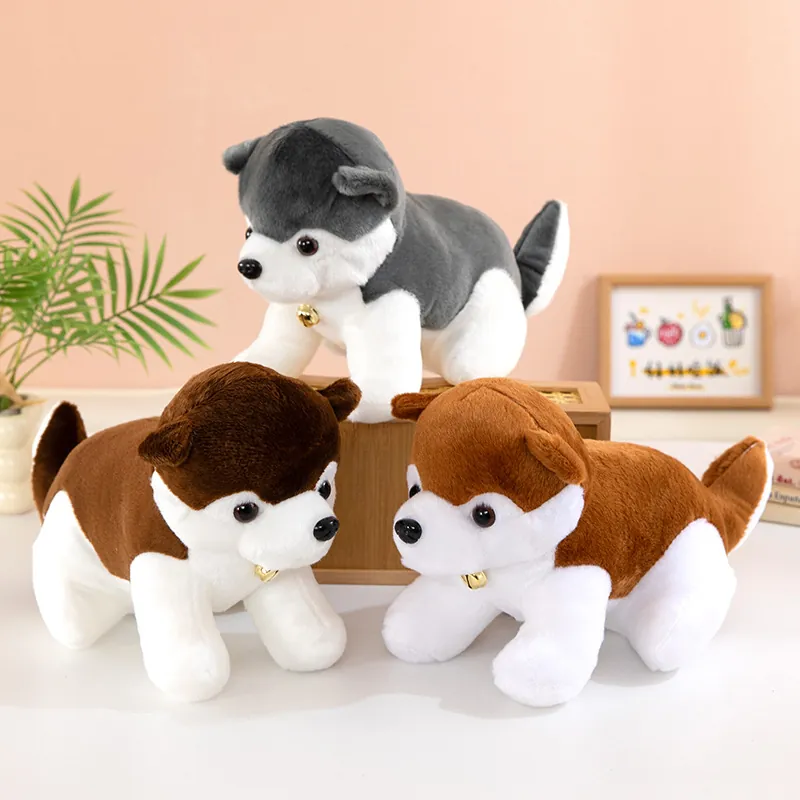 Simulation Husky Shiba Inu Plush Toy Cute Dog Doll Soft Short Plush Stuffed Animal Sleeping Pillow Birthday Gift For Kids