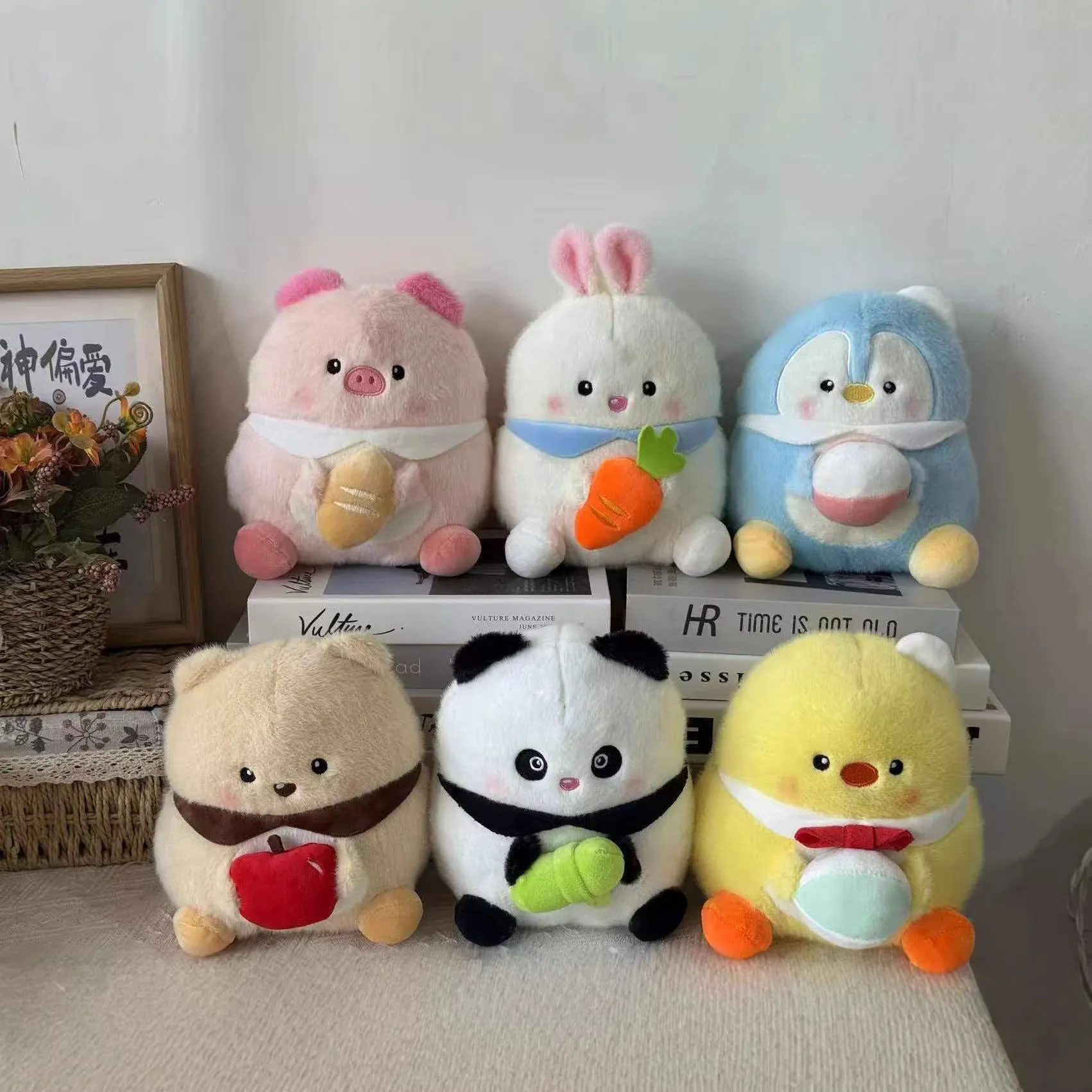 Cute 8 Inch Animal Plush Toy Bunny Bear Pig Panda Penguin Chick Soft Stuffed Doll For Claw Machine Wedding Gift