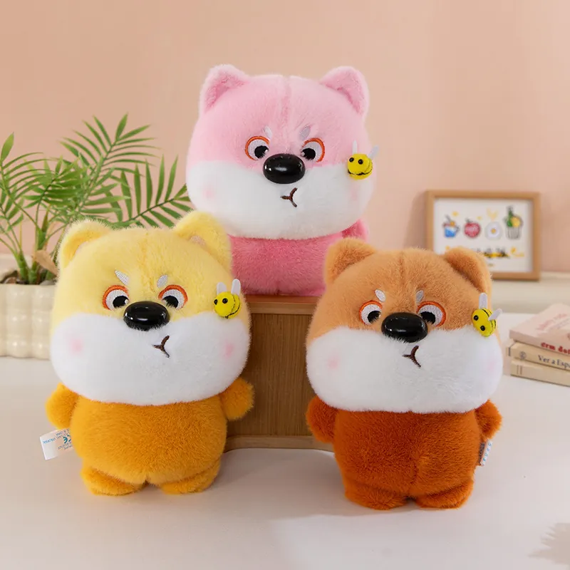 Funny Bee Dog Plush Toy Ugly-Cute Stuffed Puppy Doll Decorative Cartoon Bee Puppy Animal Plushie For Kids Birthday Gift