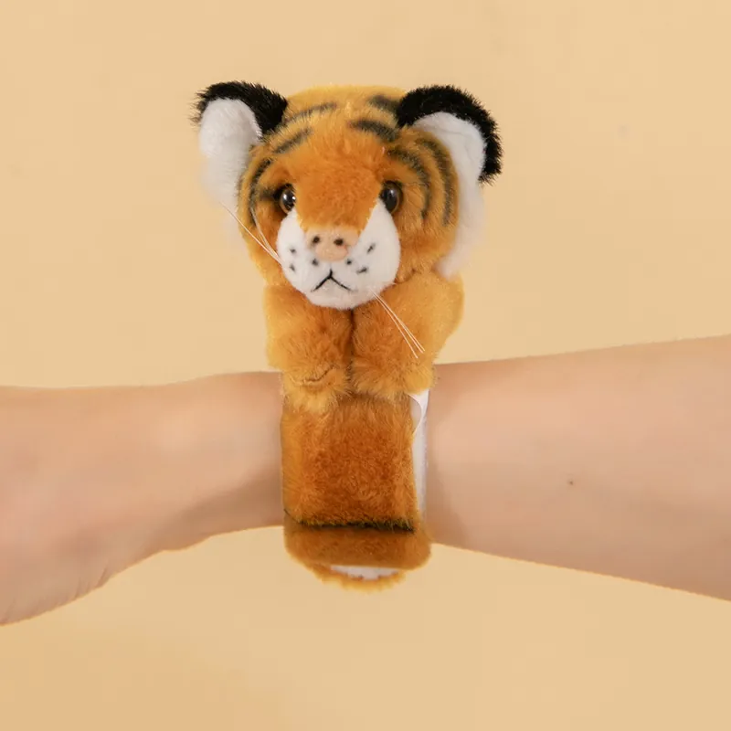 Cartoon Animal Plush Slap Bracelet Soft Stuffed Tiger Panda Doll Arm Wrist Band For Kids Gift Zoo Souvenir Slap Toy