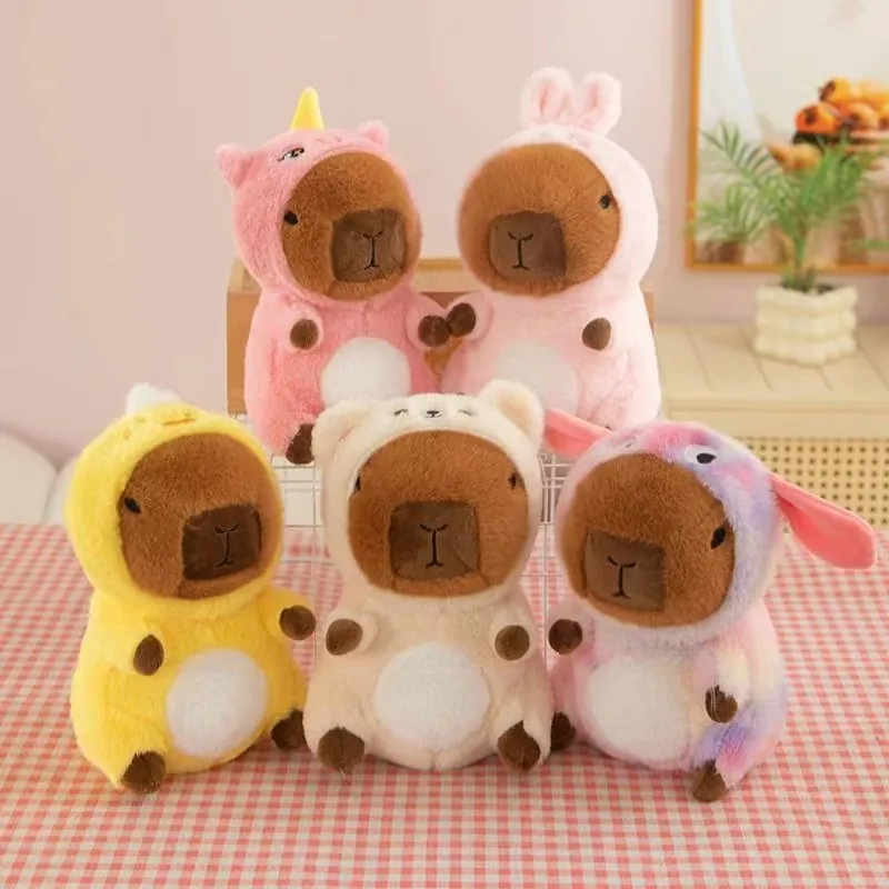 Cute Capybara Plush Toy Animal Costume Dressing Up Capybara Stuffed Doll Soft Cartoon Capybara For Birthday Gift Home Decor