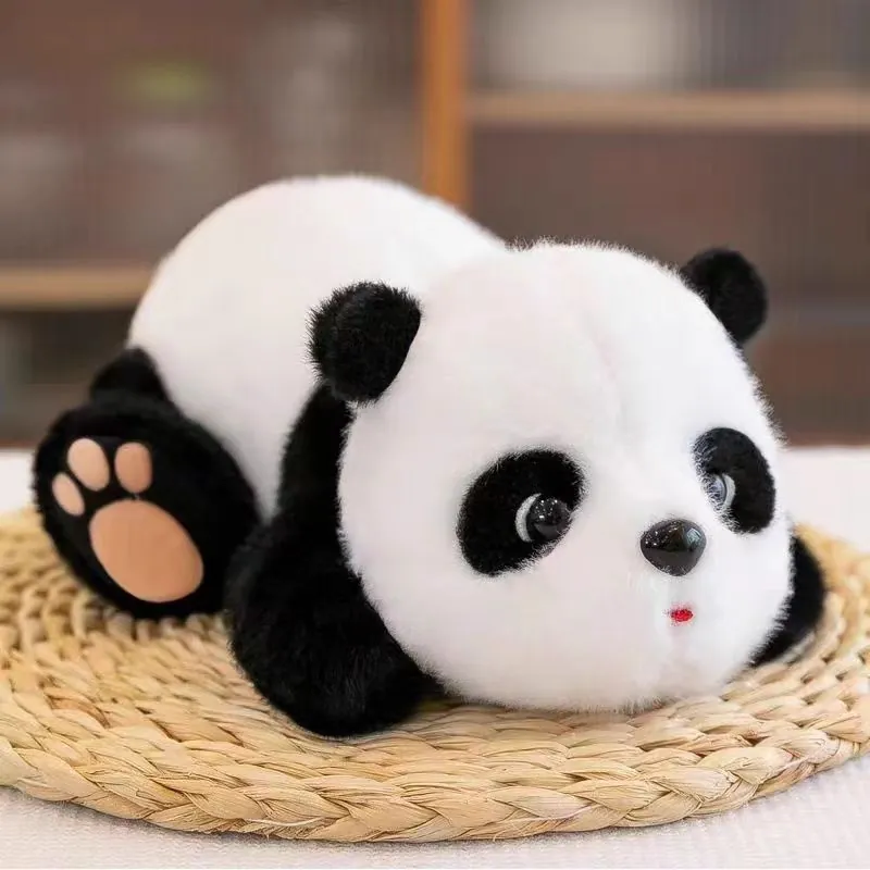 Cute Panda Plush Toy Soft Stuffed Animal Doll Black And White Panda Pillow Gift For Kids Birthday Home Decoration