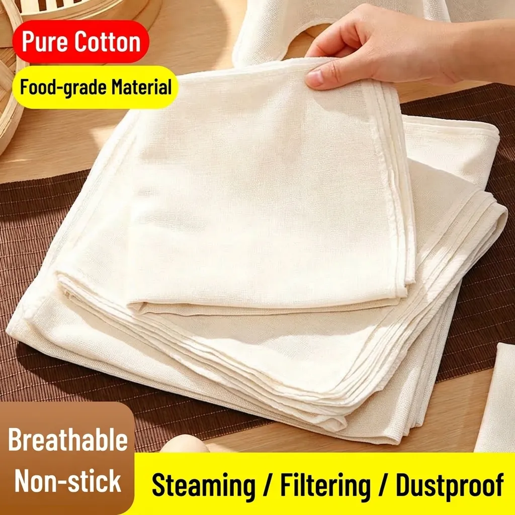 Pure Cotton Steamer Cloth Non-Stick Reusable Mesh Gauze For Steaming Buns Dumplings Household Food Grade Kitchen Steamer Mat