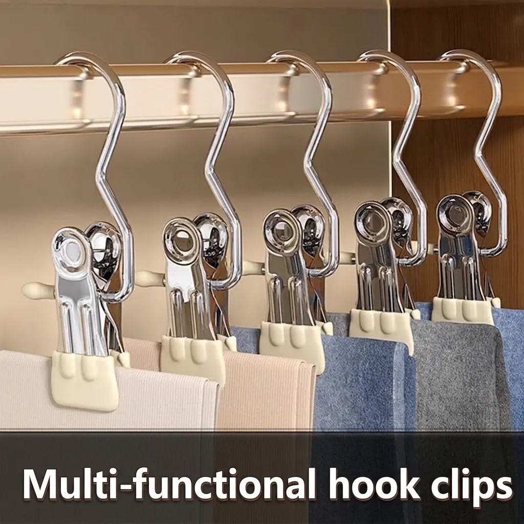 Multi-functional Stainless Steel Clothes Pegs Non-Slip Dipping Coating Hanger Clips For Socks Hats Shorts Closet Organization