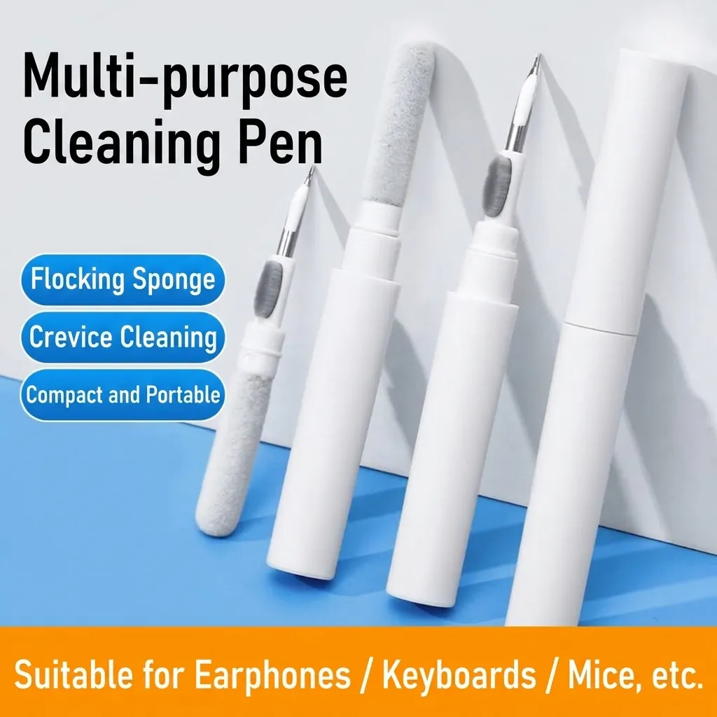 Multifunctional Bluetooth Earphone Cleaning Pen Kit Dust Removal Tool With Flocking Sponge Brush Metal Nib For Mobile Phone Case Port