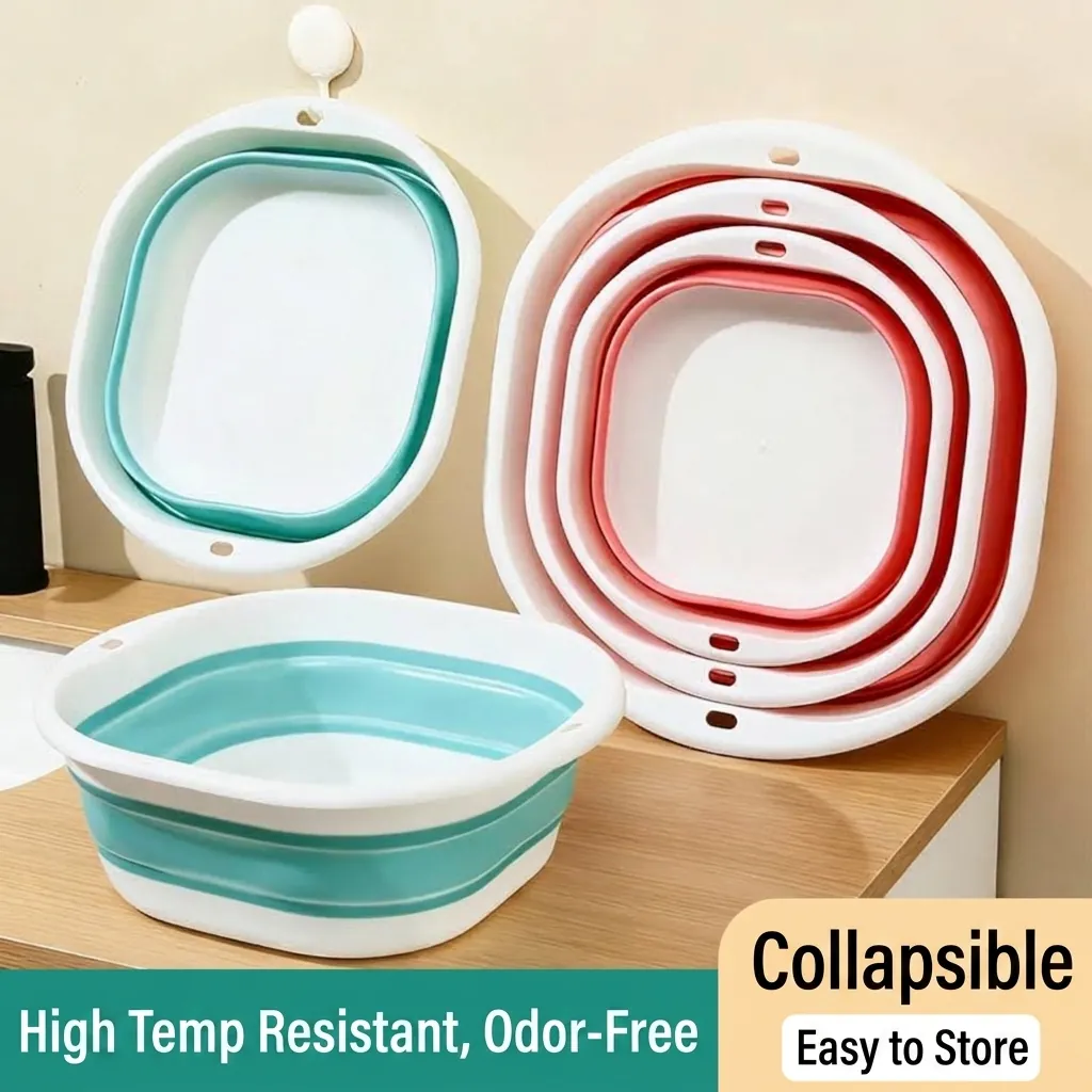 Foldable Washbasin Portable Plastic Basin For Student Dormitory Travel Baby Bath Laundry Household Space Saving Minimalist Basin