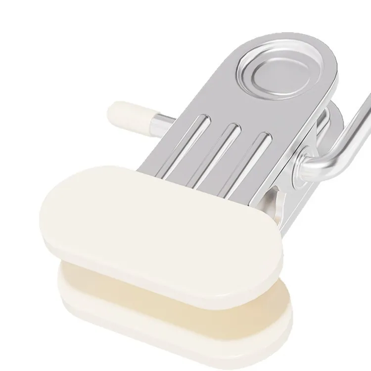 5Pcs Portable Stainless Steel Travel Laundry Clips Multipurpose Drying Hooks For Socks Towels Pants Clothes Hanger Clips With Dipped Coating