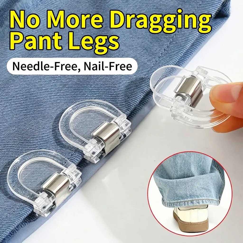 Universal Invisible Clothing Length Adjustment Clips Transparent Seamless Fixing Buckle For T-Shirt Pants Hem Shortening Tool