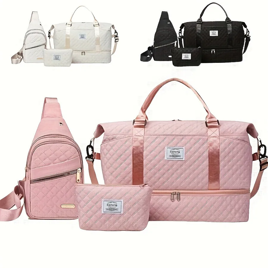 Large Capacity Travel Duffel Bag Waterproof Oxford Cloth Weekender Bag With Wet And Dry Separation For Women Men