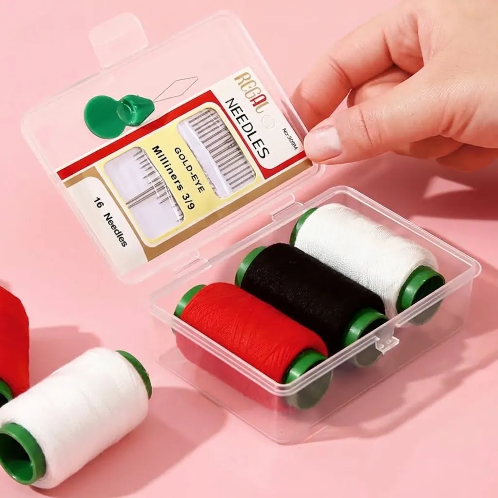 Polyester Plastic Steel Portable Home Sewing Kit Includes Threads Needles Threader Thimble For Repair Travel Essentials