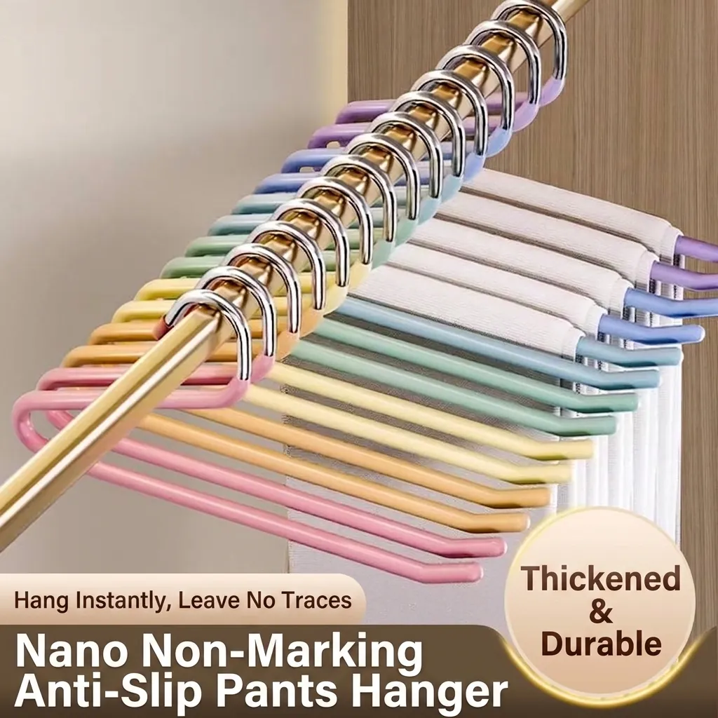 Antislip Z-Vormige Roestvrijstalen Broekhangers PVC Gecoat Open Einde Kledingkast Organizer Voor Broeken Sjaals Jeans Regenboogkleuren