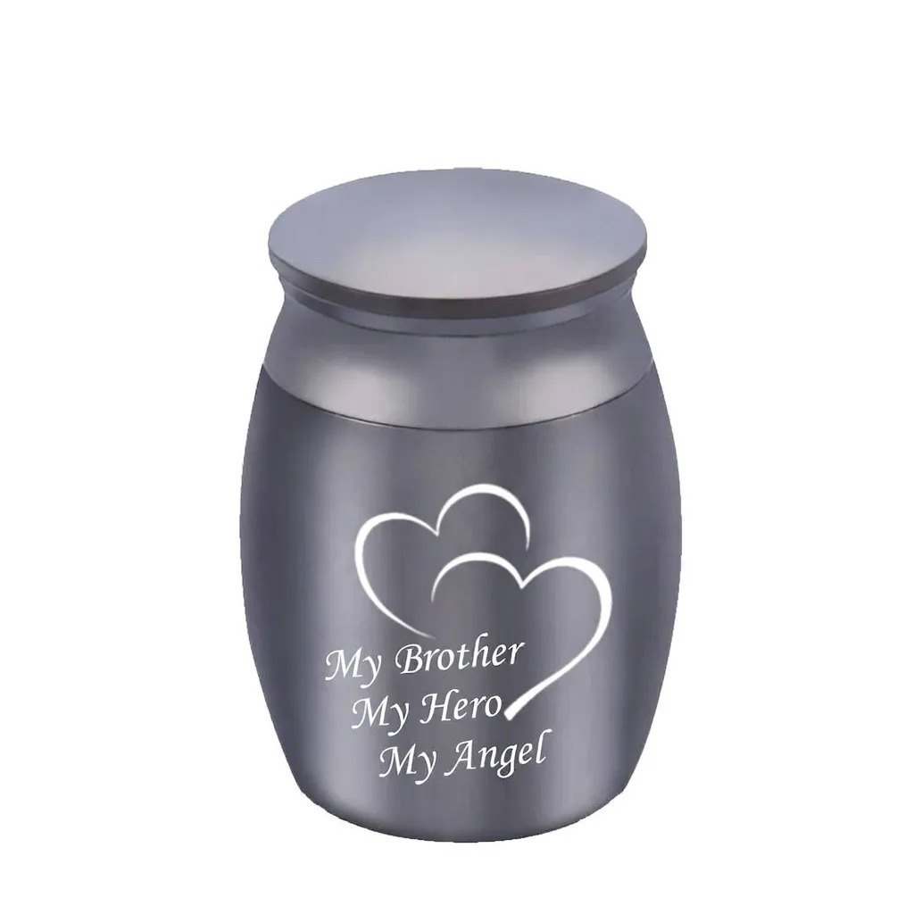 Stainless Steel Memorial Urn Small Cremation Jar for Human Pet Ashes Keepsake Commemorative Ornament Gold Silver 30x40mm